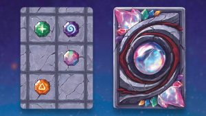The front and back of a card from the board game Rune Rite.
