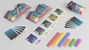 Pyrotechnics — The board game's full component layout