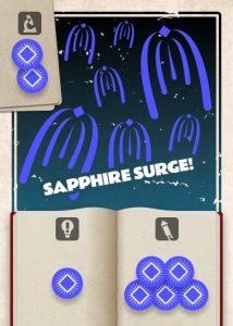 A card from the board game Pyrotechnics: Sapphire Surge