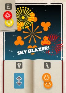 A card from the board game Pyrotechnics: Sky Blazer
