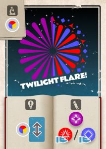 A card from the board game Pyrotechnics: Twilight Flare