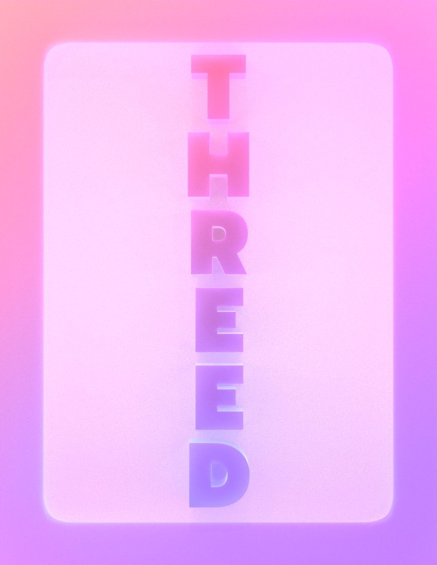 A proposed box cover for the prototype board game Threed.